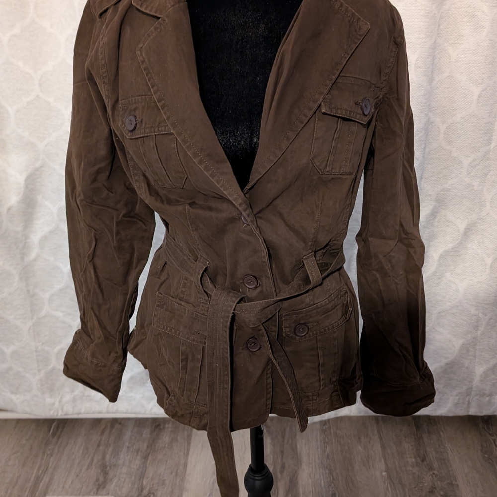 French Cuff Chocolate Utility Jacket - image 2